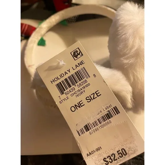 Charter Club Holiday Fun Cable Knit Reindeer Earmuff (444) - Picture 3 of 3